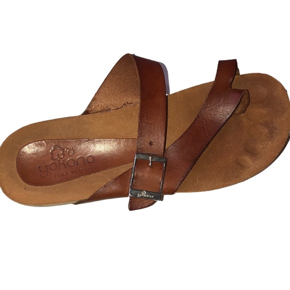 Yokonoa All Leather Made in Spain Toe Sandals; SZ 8 by Measurement Summer Shoe - Picture 2 of 6